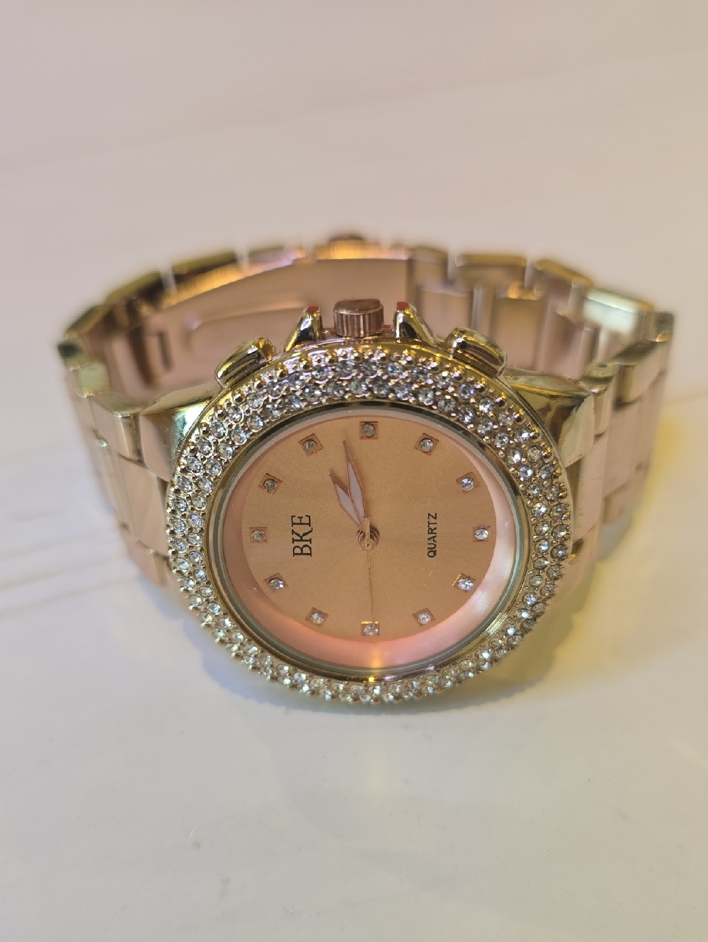 BKE Rose Gold Crystal-Trim Watch